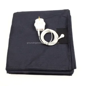 Conductive Grounding Sheet 30% Stainless Steel EMF Protection Better Sleep Striped 400TC Flat Sheet for Home Hotel Hospital Use