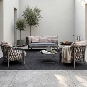 Contemporary Modern Luxury Durable Rope Woven Patio Sectional Leisure Furniture Waterproof Outdoor Sun Lounger Sofa Set