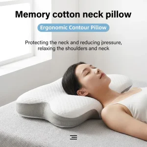 Contour Bed Pillows Memory Foam Ergonomic Support for Side Back Stomach Sleepers Adjustable Cervical Pillow