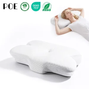 Contour Bed Pillows Memory Foam for Side Back Stomach Sleepers Ergonomic Adjustable Cervical Pillow Bed