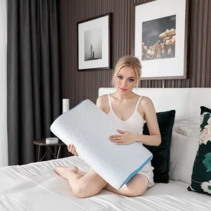 Contour Memory Foam Filling Orthopedic Ergonomic Cervical Pillow with Marine Pattern for Neck Pain Relief