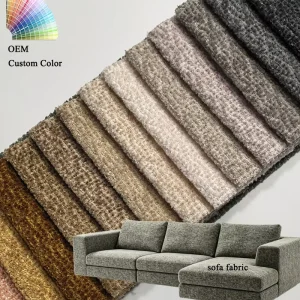 Contract Sofa Fabric Home Decoration Fabric Custom Chenille Knitted 100% Polyester for Hotel Furniture Commercial Seating