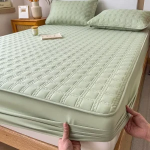 Cookie Pattern 100% Polyester Quilted Thickened Fitted Sheet and Pillowcase for Home Bedding Set