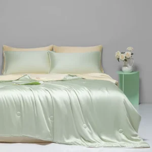Cool Sensation Washed Ice Silk Summer Blanket Four Piece Set Machine Washable Summer Blanket Single Thin Bed Set