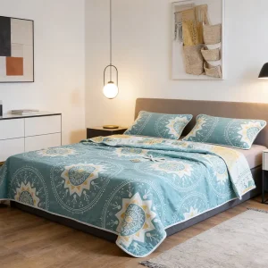Cool Towel Blanket Single Bed 150cm X 200cm 6 Layer Percale Blanket 100% Pure Cotton Breathable Bed Blanket Green