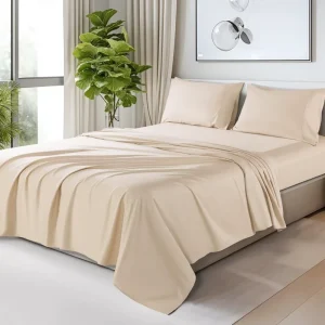 Cooling 4PCS Bedding Set Flat Sheet Weave Soft Fitted Sheet 1200 Thread Count Egyptian Cotton Bed Sheets Set