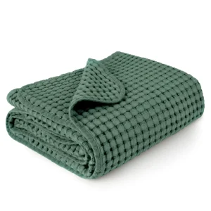 Cooling Baby Waffle Weave Blanket Ultra Soft Lightweight Receiving Blanket Breathable Comfortable Baby Swaddle Blanket