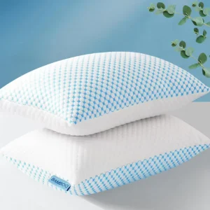 Cooling Bamboo Bed Pillows for Sleeping 2 Pack Shredded Memory Foam Adjustable Blue Hotel Home Sleeping Pillow 50x70cm