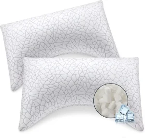 Cooling Bed Pillow Breathable Washable Cover Side Sleeper Pillows Crescent Adjustable Shredded Memory Foam Pillows