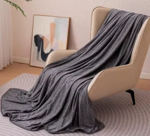 Cooling Blanket for Hot Sleepers Reversible Lightweight Throw Blanket for Bed Couch and Sofa Queen (90″ X 90″) Dark Gray