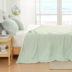 Cooling Comforter Soft Double Sided Lightweight Summer Blanket Home & Hotel Use OEKO TEX Certified 90×90 Green