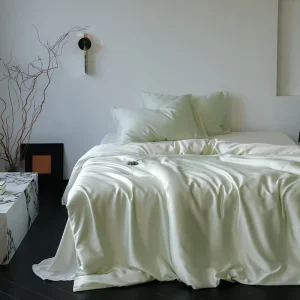 Cooling Fabric Solid Color 4 Pieces Bedding Sets Collections Duvet Bed Sheet Pillow Case Set