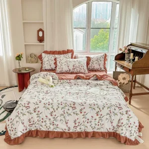 Cooling Ice Summer Quilt Set Duvet Flatted Sheet Pillowcases Home Hotel Bedroom Soft Skinfriendly Cosy Bed Set Summer