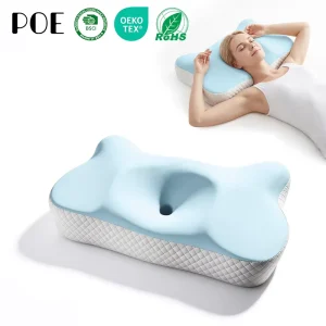 Cooling Memory Foam Pillow Cozy Sleeping for Side Back Stomach Sleepers Adjustable Cervical Contour Bed Pillow