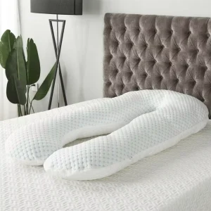Cooling Nursing Home Caring Maternity U Shape Shredded Memory Foam Neck Pillow Roll Into Non Woven Bag