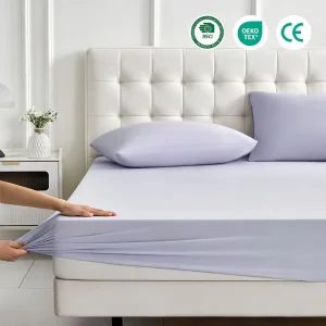Cooling Nylon Spandex Fitted Mattress Sheet Breathable Smooth Soft Elastic Bed Cover Queen King