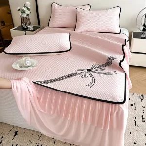 Cooling Satin Bed Skirt Silky High Gloss Breathable Machine Washable