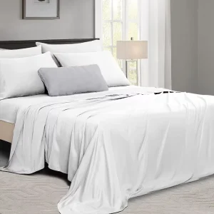 Cooling Sheets for Bed Set Breathable Soft Deep Pocket Hotel Luxury Silky Bedding for Hot Sleepers
