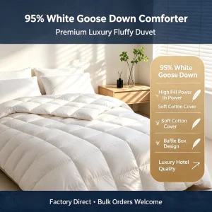 Cooling Summer Down Comforter Ultra Lightweight 320g Filling Soft Breathable Thin Duvet for Hot Sleepers Air Condition Room