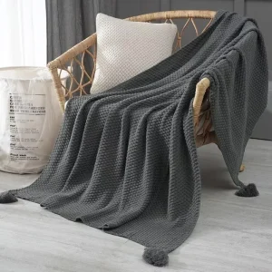 Cooling Waffle Queen Blanket Rayon Lightweight Summer Bed Blanket for Hot Sleepers Sofa Couch Luxury Decor Throw