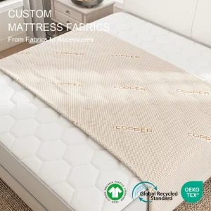 Copper Infused Mattress Fabric Breathable Knitted Jacquard Fabric for Mattress Cover Custom OEM