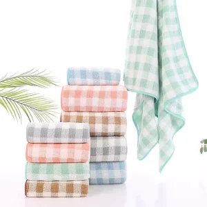 Coral Fleece Bath Beach Towel Water Ripple Design Microfiber Solid Color Soft Absorbent Thickened Woven for Home & Hotel Use