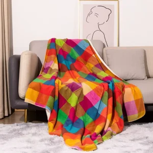 Coral Fleece Blanket Thickened Double Lamb Wool Blanket Sherpa Cover Blanket for Winter