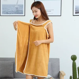 Coral Fleece Body Scrub Towel Women Bath Towel Logo Dress Skirt Big Towel Strong Water Absorption Microfiber Adult Plaid Knitted