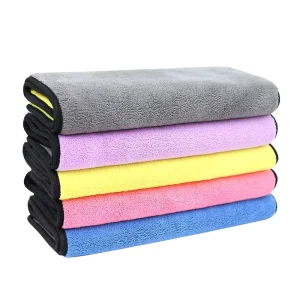 Coral Fleece Car Towel 30x30cm Double Color High Density Absorbent Auto Cleaning Rag Custom Logo Bulk