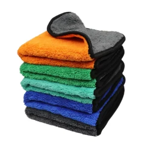 Coral Fleece Car Wash Drying Towel 40x40cm 800GSM Super Absorbent Quick Dry Auto Detailing Microfiber Cleaning Cloth
