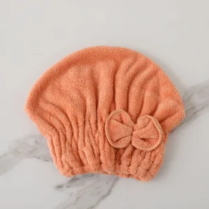 Coral Fleece Eco Friendly Quick Dry Hair Drying Cap Bow Bath Cap Fast Dry Head Wrap Home Use Gift Party Favor