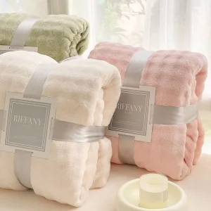 Coral Fleece Flannel Blanket Bed Sheet Winter Double sided Small Modern Simple Polyester Fiber