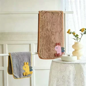 Coral Fleece Fluffy Towel With Patch Embroidery High Absorbent and Skin-Friendly Use for Home Travel Keep Warm Tower