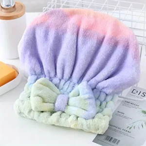 Coral Fleece Hair Drying Cap Quick-drying and Absorbent Customizable Bow-tie Microfiber Drying Towel