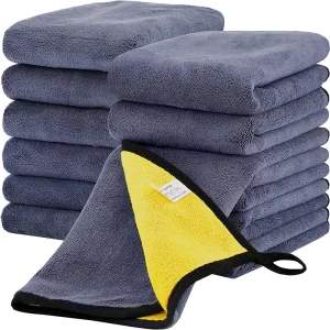 Coral Fleece Microfiber 16×24 Inch Car Cleaning Towels Quick-Dry Super Absorbent 600gsm All-Season Customized Color