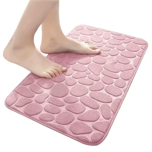 Coral Fleece Quick Dry Absorbent Memory Foam Anti Slip Bath Tub Mat Stone Bathroom Floor Rugs