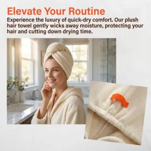 Coral Fleece Solid Round Hair Towel Soft Super Absorbent Fast Drying Home Use Hair Drying Cap