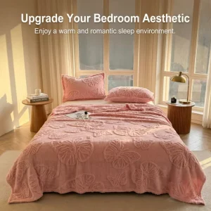 Coral Fleece Taffeta Solid Color Customizable Jacquard Multi function Butterfly Style Modern Rectangle Bed Blanket