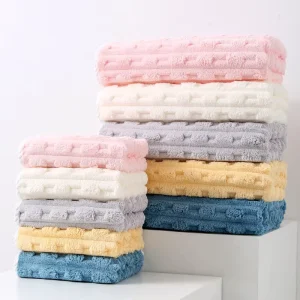 Coral Fleece Terry Bathroom Smooth Absorbent Large Microfiber Bulk Coral Bath Towel 70*140 Buy Adult Spa