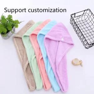Coral Fleece Woven Shower Cap & Hair Drying Towel Thick Soft Absorbent & Lint-Free Eco-friendly & Reusable for Women