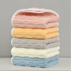 Coral Fleece Woven Thickened Oversized Absorbent Lint Free Quick Drying Household Towel for Hand Drying Face Washing Hair Drying