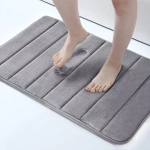 Coral Velvet Fleece Memory Foam Anti Slip Bottom Super Absorbent Non slip Bathroom Shower Floor Bath Mat