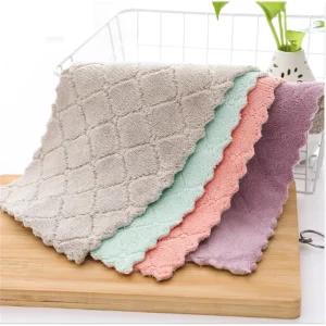 Coral Velvet Kitchen Cloth Dish Towels