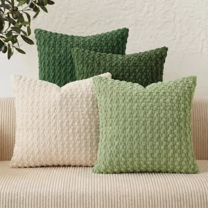 Corduroy Solid Throw Pillow Cover Decoration Square PP Cotton Modern Minimalist Sofa Cushion Pillowcase