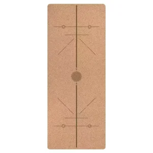 Cork Top Natural Rubber Yoga Mat 4mm Comfortable Sweat Wicking Easy Clean Fitness Mat