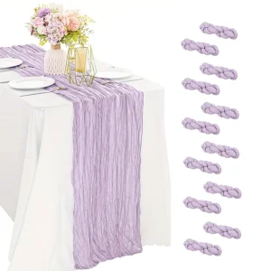 Corporate Gift Show Cheesecloth Table Runner Woven Blend Washable for Business Exhibition Trade Show Booth Setup