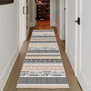 Corridor Floor Mat Stylish Printed Runner Rug with Non Slip Backing Durable Carpet for Commercial and Residential Use