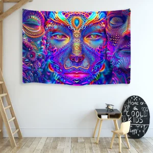 Cosmic Fantasy Digital Art Vibrant Wonderland Wall Decor UV Printed Wall Tapestry