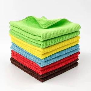 Cost Effective Factory Bulk High Durability Custom Logo Lint Free Microfiber Cleaning Towel for Car Detailing Kitchen Oil Wiping
