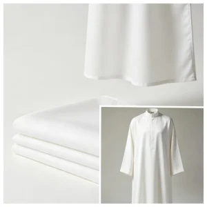 Cost effective Textile Raw Material 100% Polyester Compact Weave Anti deform Fabric for Arab Daily Thobe